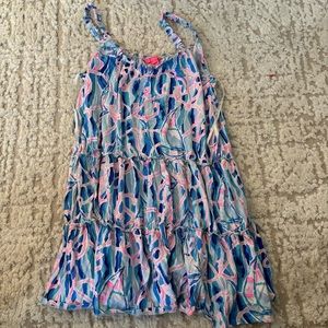 EUC LILLY PULITZER Loro Dress - Skim Blue Reel Nautical XL